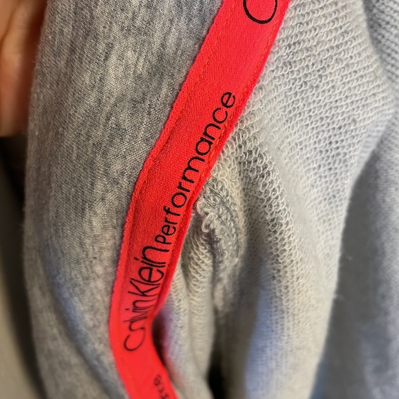CALVIN KLEIN LOGO women’s plus PERFORMANCE 1/2 zip sweatshirt grey pockets 2X - Picture 12 of 17